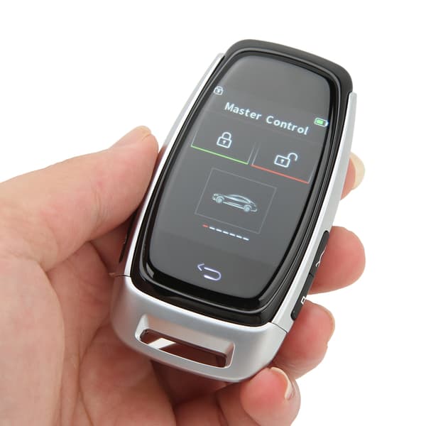 Bilsmart LCD-nøgle Touchscreen Bluetooth 5.0-forbindelse Nøglefri Adgang Glat Berøring til En-knaps Start Modeller Sølv