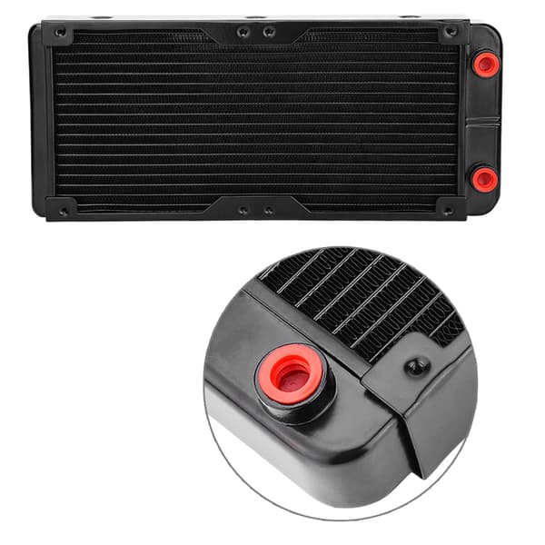 Aluminium CPU Vandkøler - 240 mm G4/1 LED Køleplade