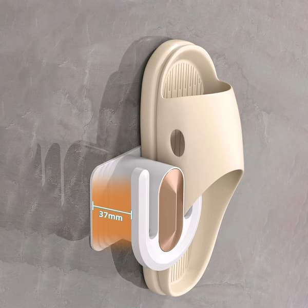 Slipper Hook Wall Mounted Drill-Free Multifunctional Hanging Hook for Entryway Bathroom Kitchen Bedroom White