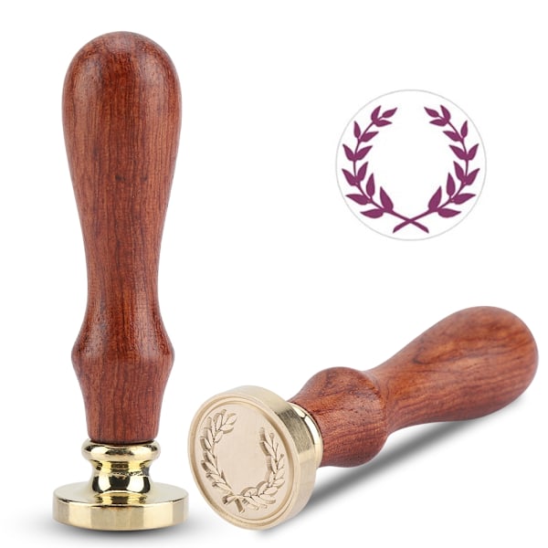 1. retro træforseglingsstempel Klassisk stempel til bryllupsinvitationer (091)