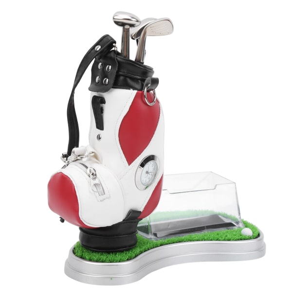 Golfbag Penneholder med Urkortætui Sæt til Skrivebordsdekoration Golfgave til Golfentusiaster