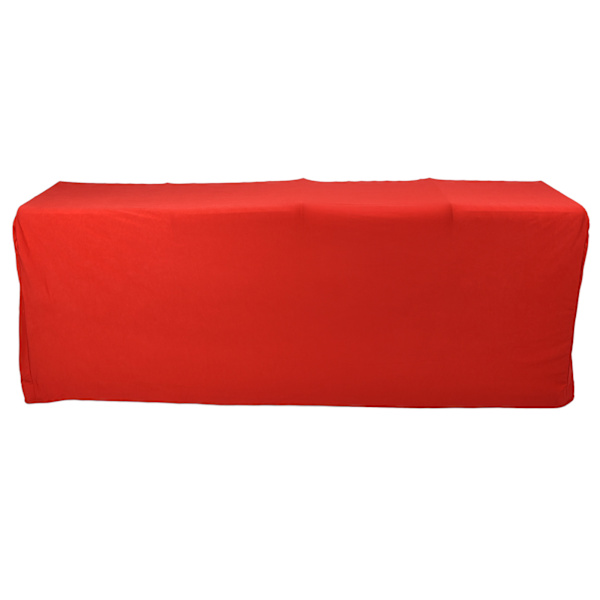 Stretch Spandex Bordsöverdrag Bra elasticitet Tvättbar Återanvändbar Röd Stretchbar duk med 4 fickor för bröllopsfest6FT(183x76x76cm)