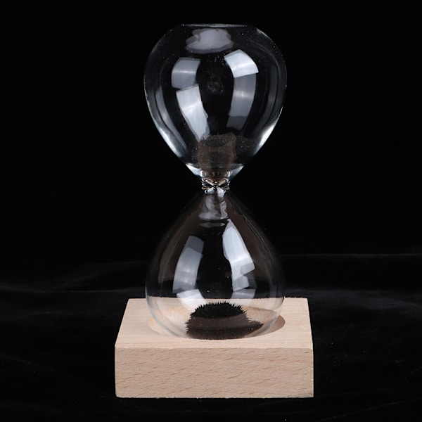 Skrivebords magnetisk glas sandtimer med base til hjemindretning pynt gave