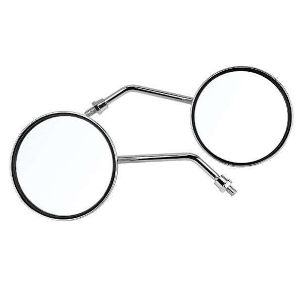 2st/set 10 mm rund plätering Silver Motorcykel Backspegel vänster & höger sidobackspegel