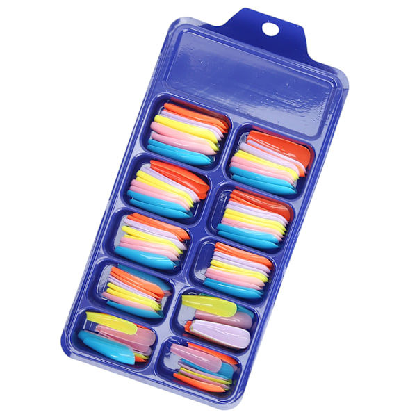 Pure Color Fuld Dækning Negletips Hjemmesalon Smuk Farverig Falsk Falsk Negle Manicure Tool05