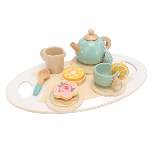 Tea Party Set Simulering Roligt Förbättra språk kommunikationsförmåga Trä Tea Set Låtsas Lek leksak