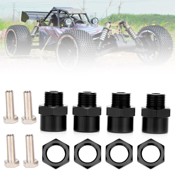 RC-bil 12mm till 17mm Hjulhex Konverteringsadapter Tillbehör för Sakura D4 HSP 94123 1/10 Bil Svart
