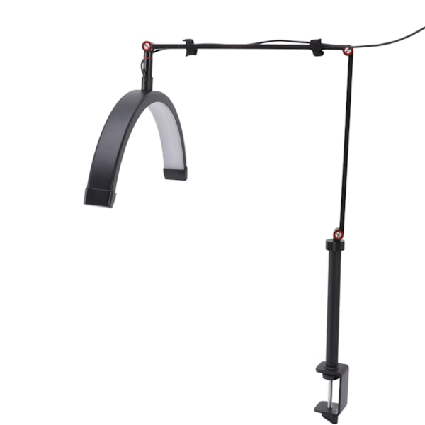 LED Halvmånelys Vippebordlampe 360 grader Rotation 3 Farve 10 Trin Dæmpbar Vippeforlængelse Skønhed Fyldlys 20W EU-stik 100‑240V
