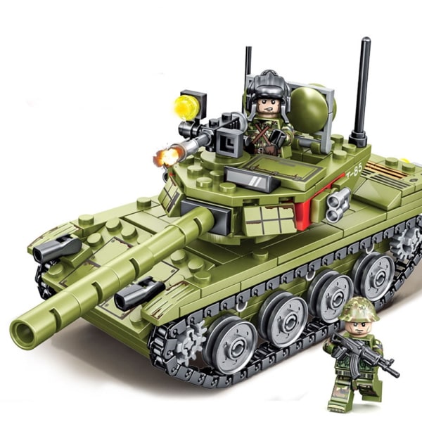 WW2 militära actionfigurer Tankbyggstenar Toy Sawtooth Tunga minifigurer