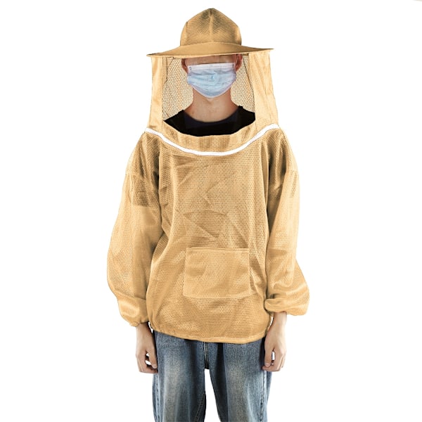 Beekeeping Tool Professional Beekeeping Protective Jacket Beekeeper Veil Suit Smock Orange