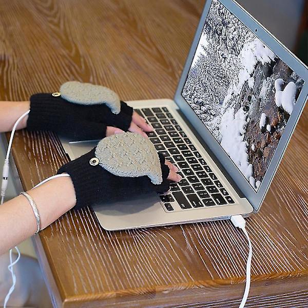Oppvarmede USB-hansker for menn og kvinner - Grå