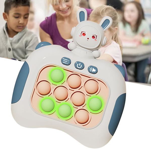 Quick Push Bubbles Spelleksak Pedagogisk dekompression Light Up Pop Pusselleksak för vuxna Barn Äldre Mörk himmelsblå
