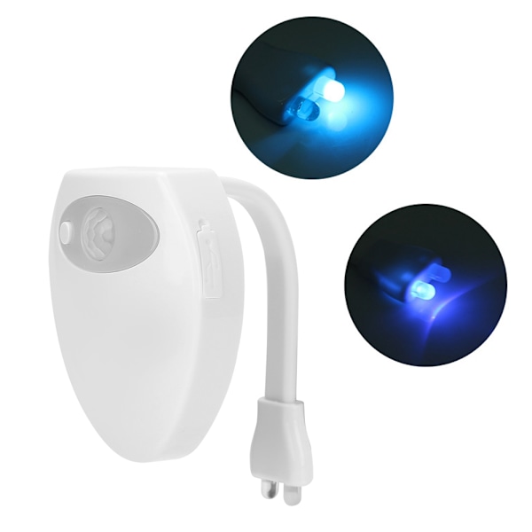 16 färger USB Laddning LED Motion Induktion Badrum Toalett Nattljussensor med UV-ljus