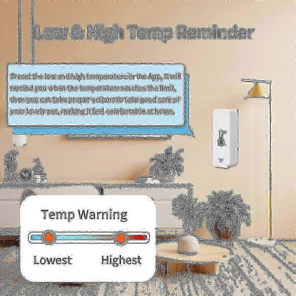 3x Tuya Wifi Temperatur- og fuktighetssensor Innendørs Termometer Hygrometer