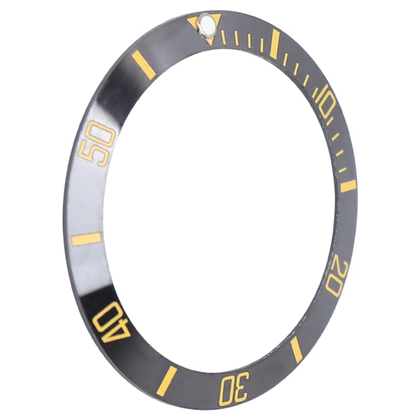 Ceramic Watch Insert Wristwatch Bezel Insert Loop Ring Replacement Parts (Black+Gold)