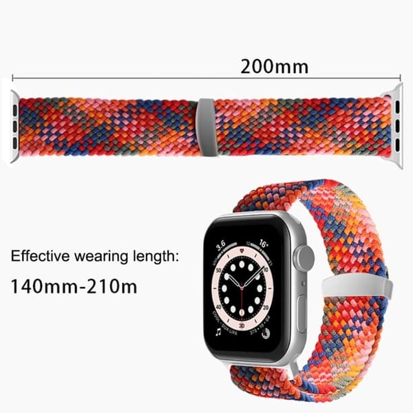 Kompatibel med Apple Watch (41 mm) klockarmband i elastisk nylon - Blå / Vit Blå blue