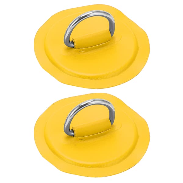D-ring Pad Patch PVC Oppblåsbar Båt Flåte Jolle Kano Surfebrett Kajakk Festesystem Gul