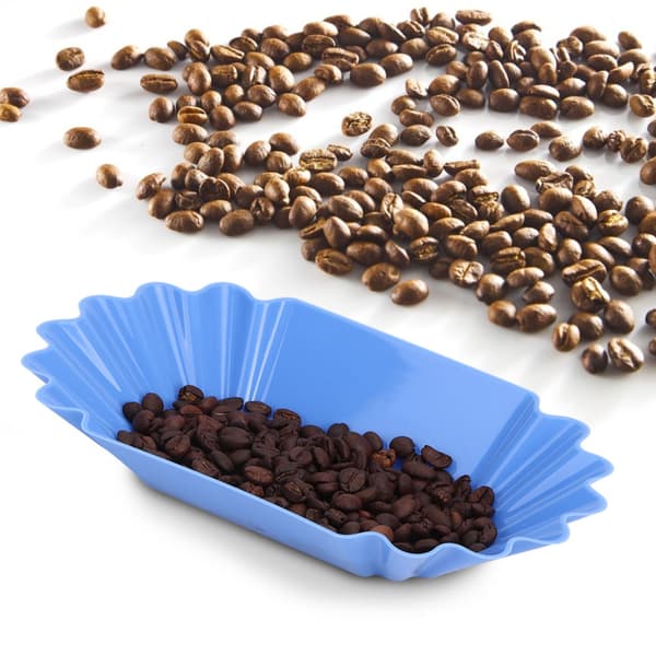 Food Grade PP Plastic Coffee Bean Sample Tray Display Dish Plate Container Home Kitchen Accessory Light Blue