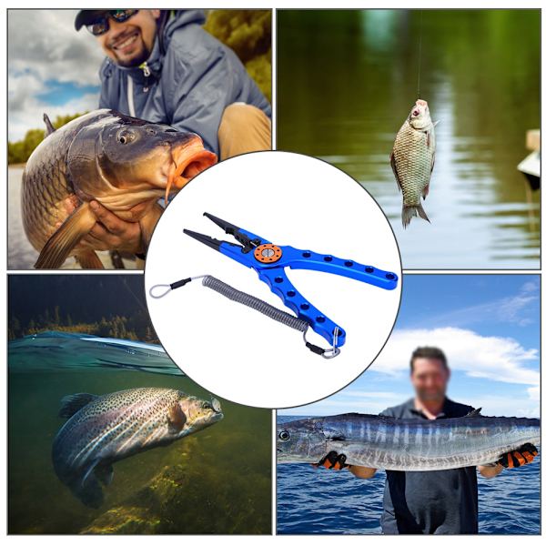 Aluminiumlegering Fiskedragtång Fiskekontrollklämma Fiskskärverktyg Blå