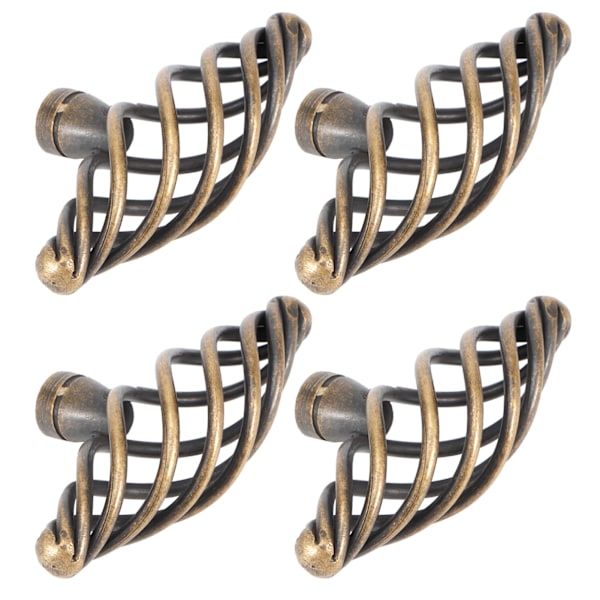 4pcs Door Handle Antique Zinc Alloy Pull Knobs Wardrobe Drawer Cabinet Hardware Accessories