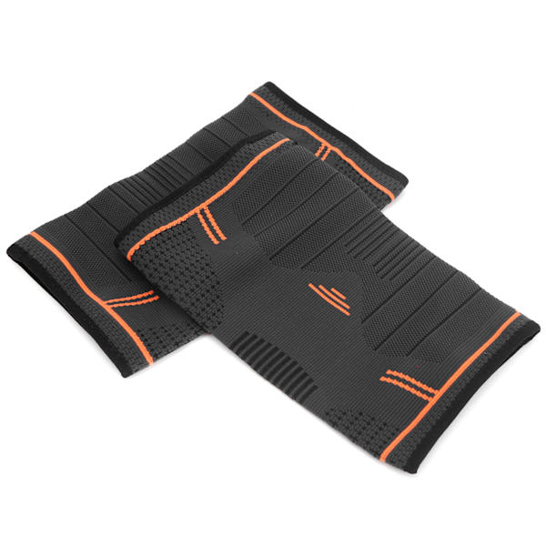 Utendørs Anti-Slip Sports Knebeskyttere Fitness Kneortose Strikket Knekompresjonserme (L Oransje)
