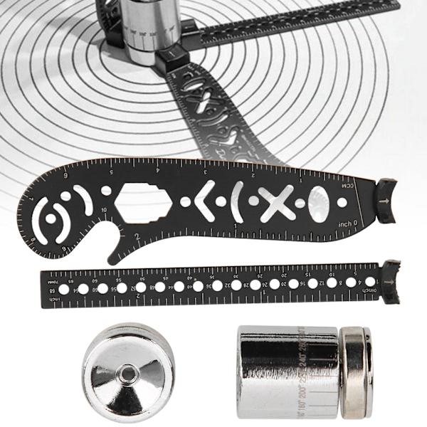 Sort jern multifunktions tegneværktøj Innovativ maling Magnetisk kompas Måling Sort 17 mm