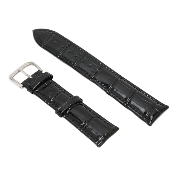 PU läder klockband Legering Pin Spänne Justerbar Bekvämt utbyte Watchband Svart