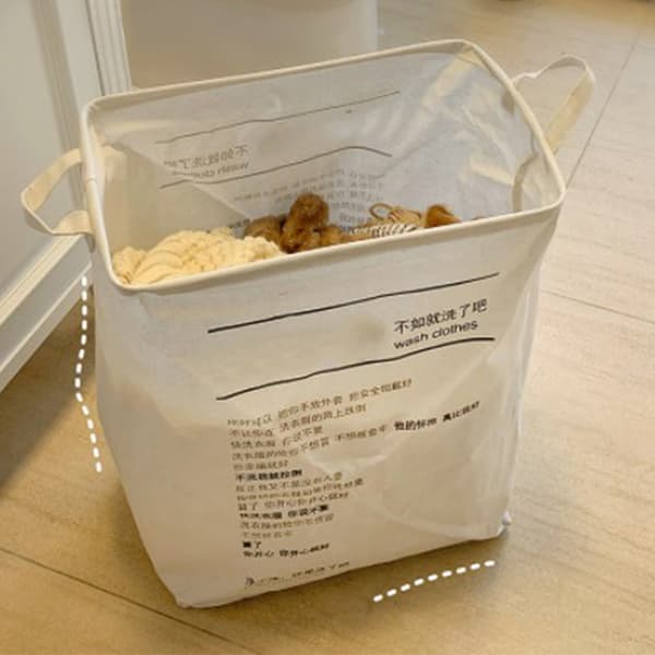 Cotton Storage Bag Foldable Large Capacity Moisture Proof Comfortable Handle Tear Resistant for Clothes Toy