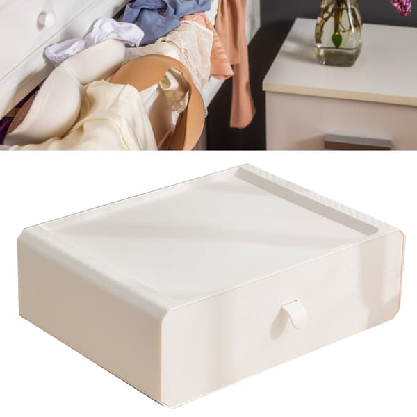 Underwear Storage Box Plastic 15 Grid Compartment Drawer Desk Accessories for Socks Bra White