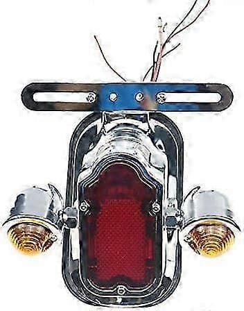 Krom gravsten baglygteindikator kompatibel med Harley Chopper FLSTN FLSTSC Custom