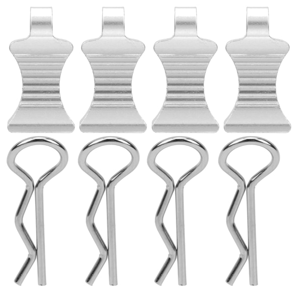 4st aluminiumlegering RType bilkaross skalklämmor Pin med fäste för 1/10 RC-bil (silver)