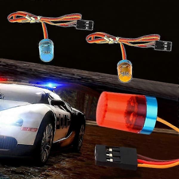 Stroboskopisk blinkende roterende LED-lys til 1/10 1:14 RC-bil Tamiya traktorlastbil Orange