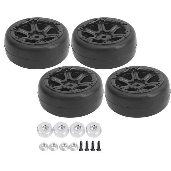 4 kpl Muoviset Kumirenkaat RC-Auton Muokkausvarusteet Sopivat WPL D12 1/10 RC-Kuorma-autolle 63mm