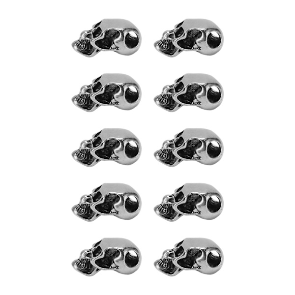10 st Skull Head Charm Legering DIY Making Skeleton Skull Hängen för Paracord Nyckelring Dubbelt hål