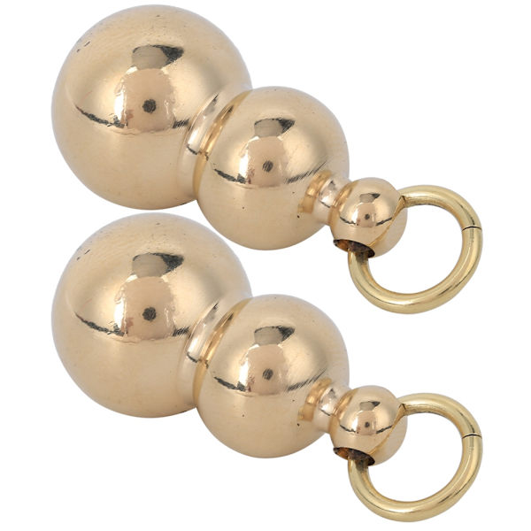 2 stk/sett Nøkkelring i massiv messing kalebassheng Stor størrelse Utsøkt rene håndlagde hengende Dekorasjon Messing 2,9 cm Høyde 1,55 cm Diameter