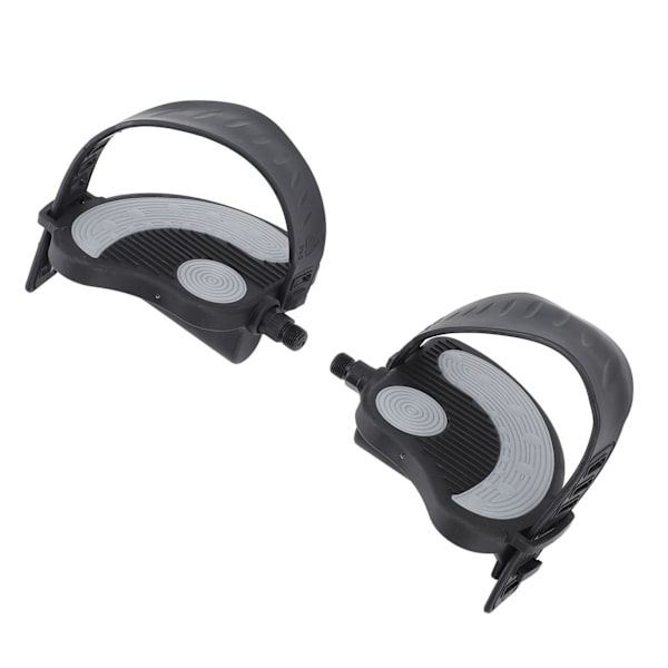 2 stk. motionscykelpedaler med stropper PP PVC rustfrit stål Universal justerbare motionscykelpedaler Clips til hjemmegymnastikcykling