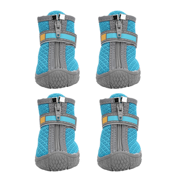 Små Hvalpe Sko Letvægts Udendørs Åndbar Anti-Slip Støvler Kæledyrstilbehør (Lake Blue (9-Huls Net) Størrelse 1)