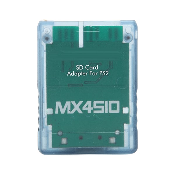 MX4SIO SIO2SD minneskortadapter Handgjord stabil ersättningsminneskortläsare för PS2 Transparent Blue