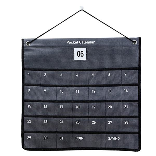 Vägghängande Fickkalender Non Woven Månadskalender Förvaringsväska för Sovrum Vardagsrum Kontor 44x42cm Grå