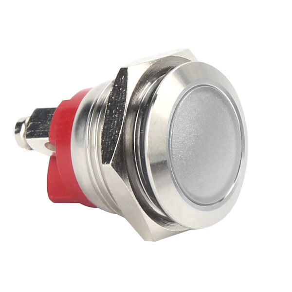 0,6 tum LED-indikator Bright Signal Light Flame Retardant Base IP66 Vattentät Universal (Vit)