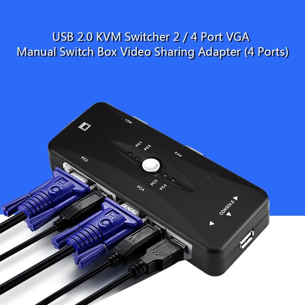 2/4 Ports VGA USB 2.0 KVM Switch Box - Videodelingsadapter