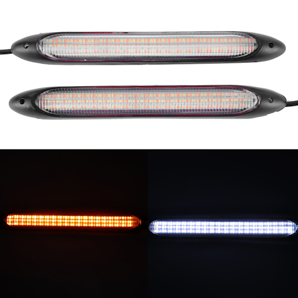 LED-päiväajovalonauhapari, suuntavilkku, valkoinen/keltainen valo, vedenkestävä, 15,5 cm / 6,1 tuumaa