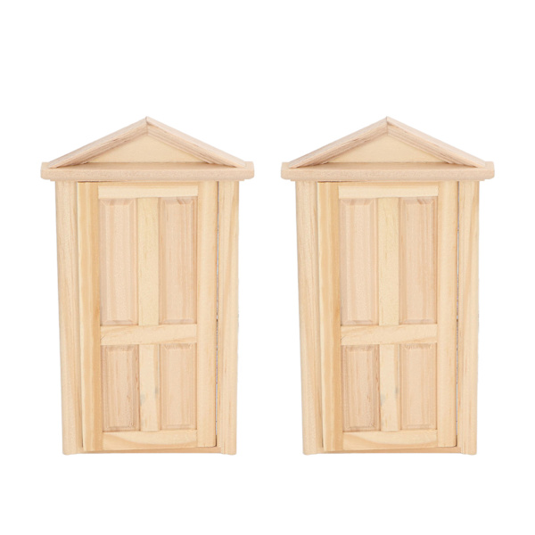 2 kpl Nukkekoti Miniatyyri Ovi 1:12 Skaala 1: 16 Skaala Huonekalut DIY Nukkekoti Mini Puuovi Jouluun