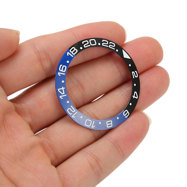Keramisk klocka Insats 40 mm Ytterdiameter Armbandsur Loop Ring Ersättningsdelar Svart Blå