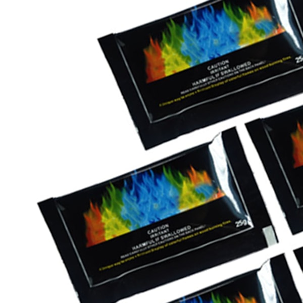 5 st 25g BBQ Camping Färgade Flame Packs Bonfire Party Färgglada Flame Color Changing Packs