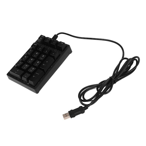 Mekanisk numerisk tastatur Trådløs 21 taster Blå bryter Farge LED USB Bærbar K21 Numpad for bærbar PC