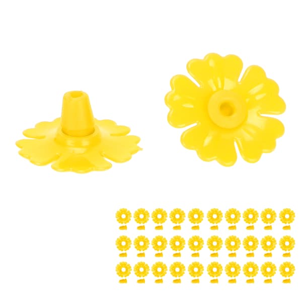30 sæt Kolibri Foderautomater Blomster Hængende Fuglefoderporte Reservedele Havetilbehør Gul