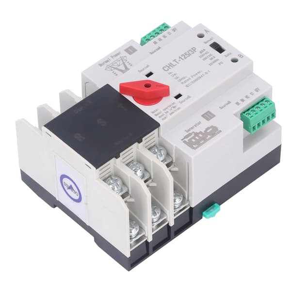 3P Dual Power Automatic Transfer Switch Uninterrupted Flame Retardant Electrical Selector Switch AC to AC 230V 63A