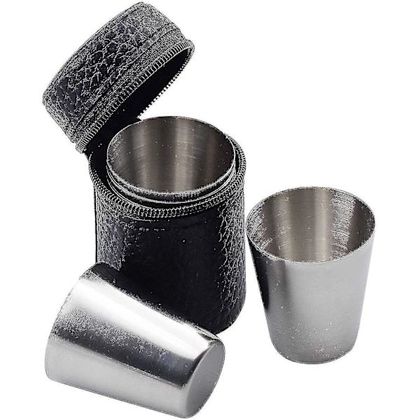 Sett med shotglass i rustfritt stål for bartending