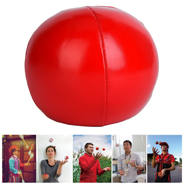3 st PU Jongleringsbollar Clown Jongleringsboll Set för Nybörjare & Proffs (röd)